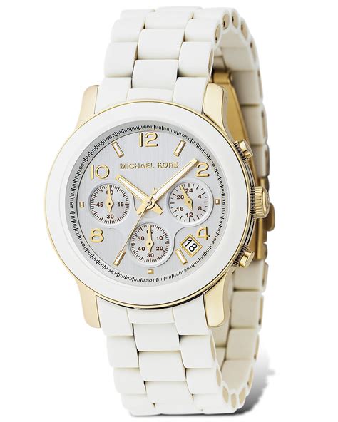 michael kors white watch women's